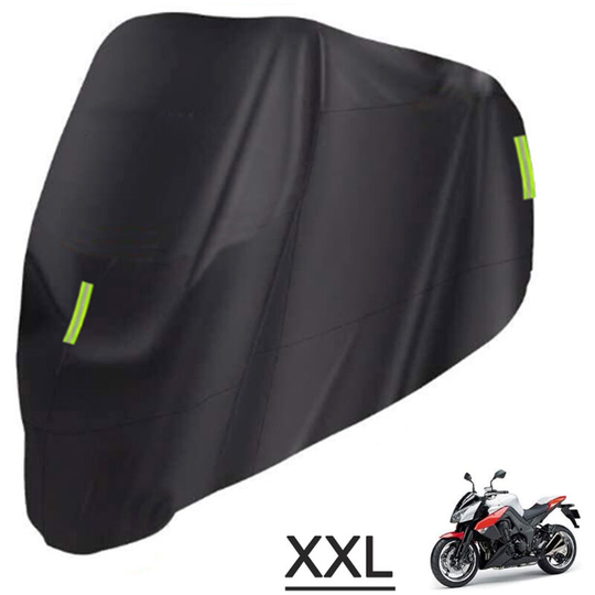 Superseller - Universal Motorcycle Cover - All Season Waterproof Outdoor Protection Against Dust, Debris, Rain and Weather, Black&XXL - Black&XXL