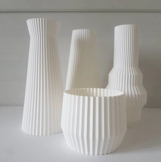 Quadruple Set, 4 Vases, Full Decor Home Decor, Interior Design, Simple, Linear, Gift, Pots, Large, Tall, Flowers, Festivities