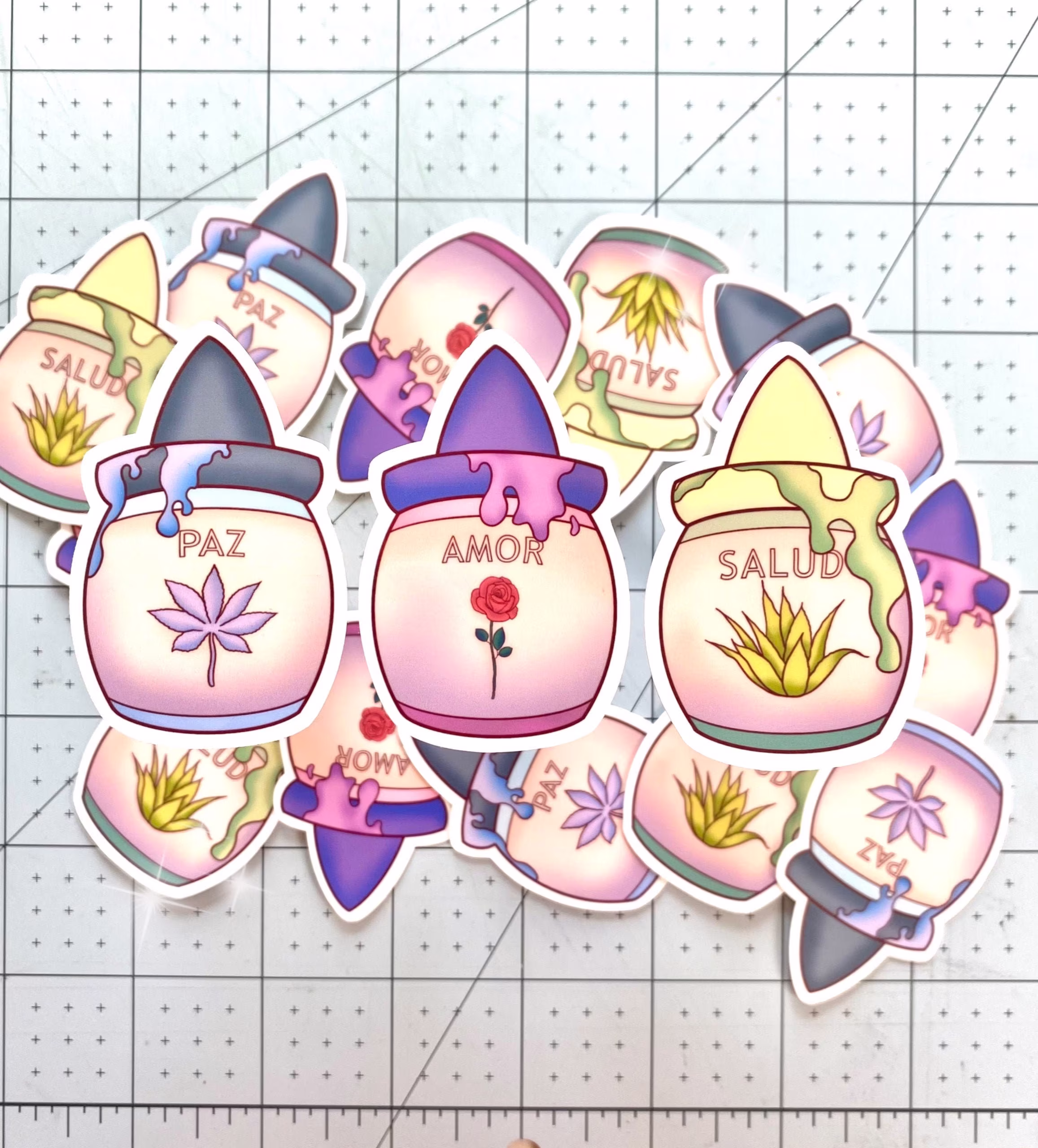 Herbal Natural Plant Witchy Medicine Spell Jars Sticker Set