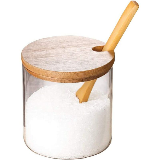 Spice jar, Sugar bowl with lid and spoon for herbs and spices