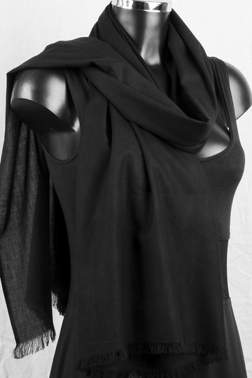 Black Shawl Organic Cotton Scarf, Funeral Evening Wrap, Large Scarf Fairtrade Pashmina, Responsible Fashion Sustainable