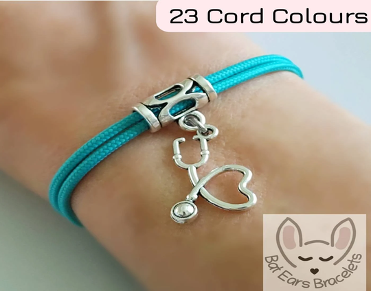 stethoscope Bracelet With Gift Bag Personalised Doctors Nurses Medical Graduation Charm Heart