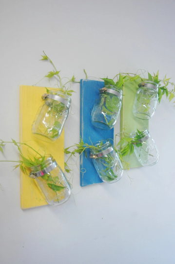 Kitchen Wall Herb Garden, Wall Mounted Modern Farmhouse Kitchen Decor, Mason Jar Rustic Kitchen, Decor