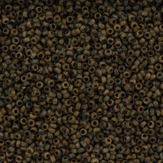Miyuki Seed Beads 15/0, 4517 - Picasso Opaque Brown Tan, Beads, Miyuki Beads, Seed Beads Japanese Seed