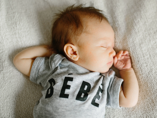Bébé Typographic Organic Baby Bodysuit Modern Infant Clothes French Inspired Gray Outfit Unique Gots Certified Gift For