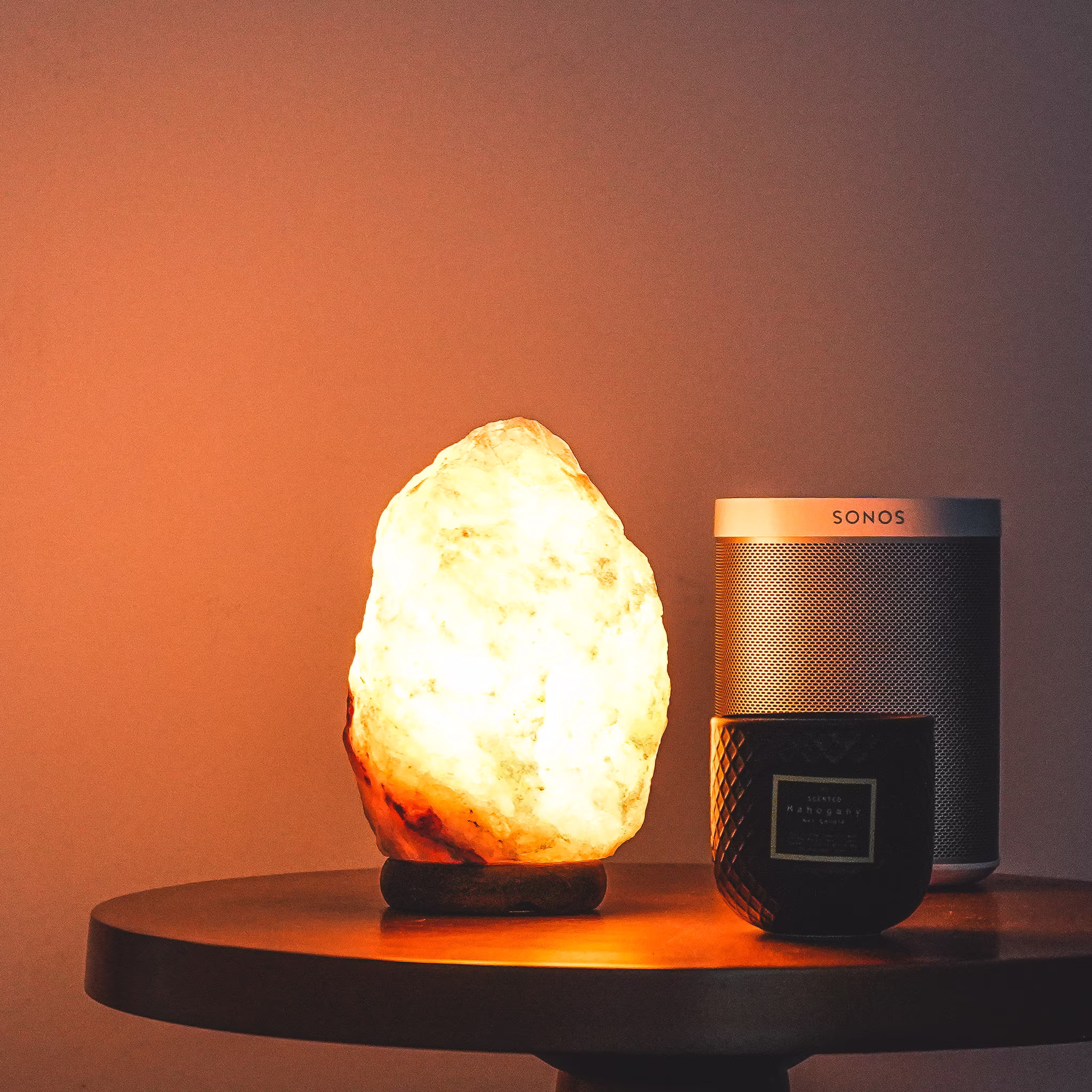 Himalayan Salt Lamp With Dimmer Switch - Uniquely Handcrafted Wooden Base