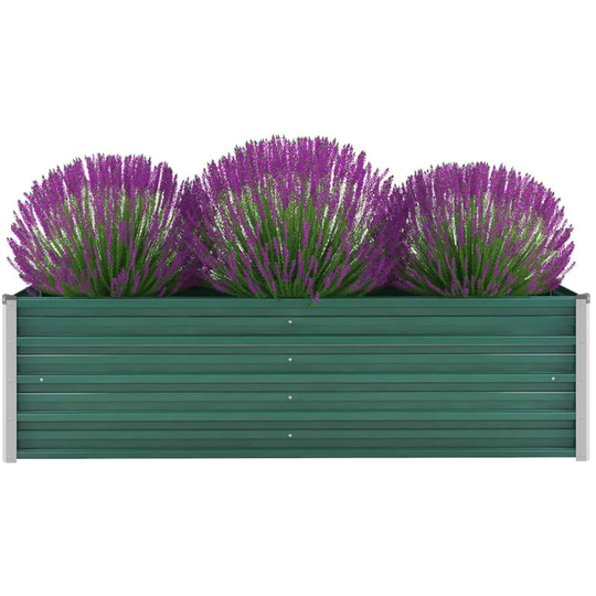 Garden Planter Galvanised Steel 160x40x45 cm Green