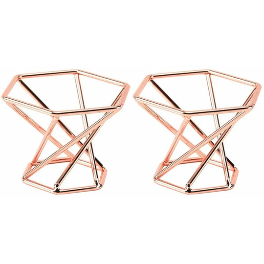 2 Pieces Makeup Sponge Holder Metal Makeup Sponge Drying Stands Egg Powder Puff Display Stands (Rose Gold)