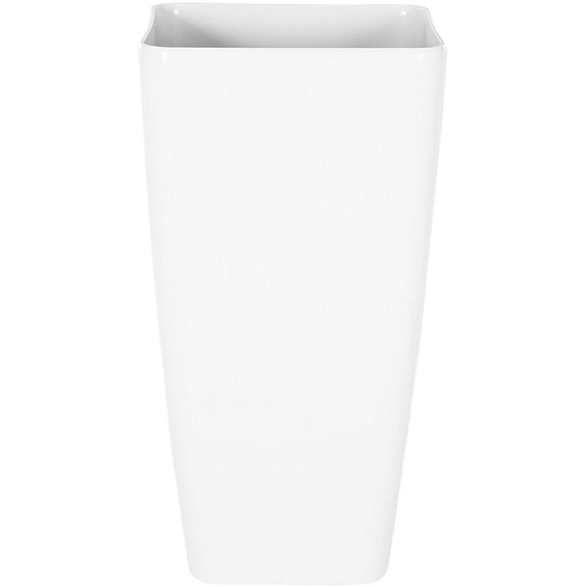 Modern Tall Flower Pot Outdoor Indoor Planter Stone 40x40x76 cm White Modi - White