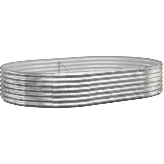 Garden Planter Powder-coated Steel 214x140x36 cm Silver vidaXL - Silver