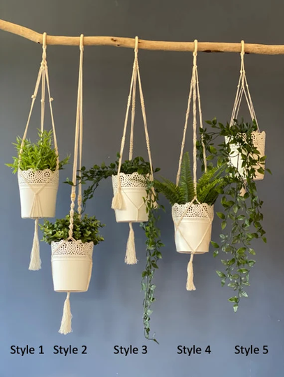 1 To 5Pcs Set Macrame Plant Hanger Kit, Air Plant Indoor, Wall Hanging Pot Holder