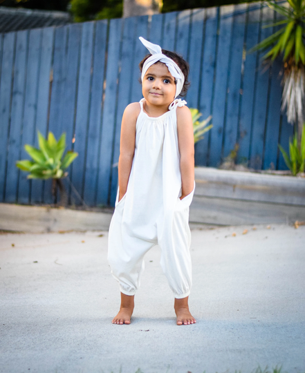 Organic Summer Playsuit 6 Colours | Long Bubble Romper Toddler Flowy Jumpsuit Girls Boys Clothes Boho Unisex Outfit