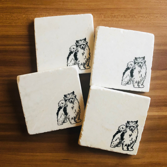 Chinese Crested Powder Puff Coasters ~ Dog Housewarming Gift Mom