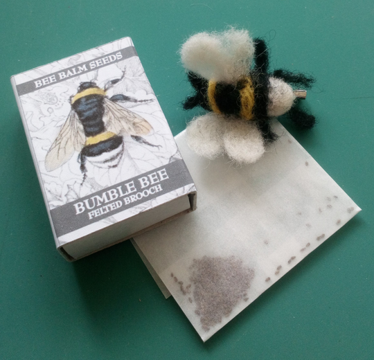 Bee Balm Seeds in A Matchbox - Grow Your Own | Monarda Milano Mix From With Felted Handmade