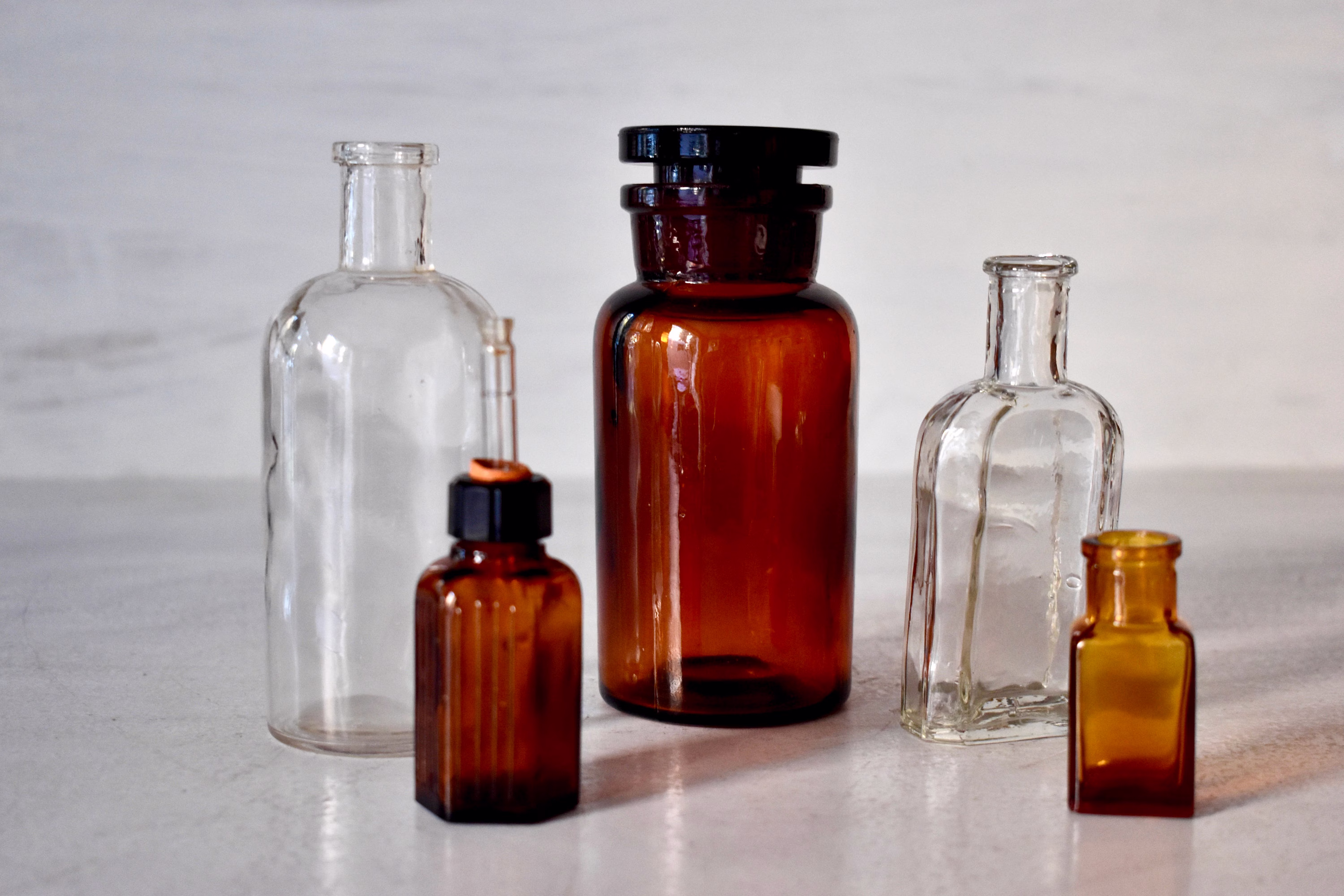 Antique Empty Pharmacy Jar Bottle Decor Vintage Medical Glass