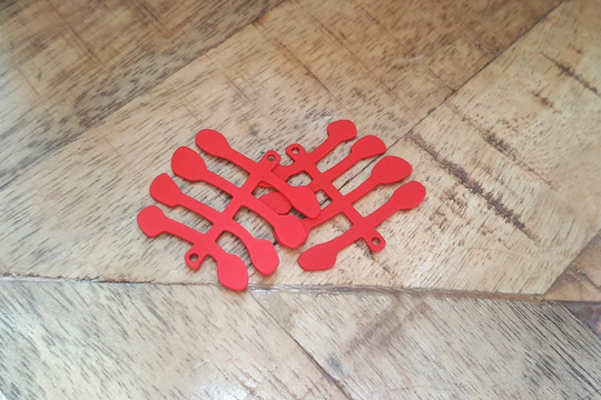 2/4 X Abstract Leaf Connectors, 31mm 28mm, Red Powder Coated Metal Pieces, By Jewellery Making Supplies London | Jmslondonco