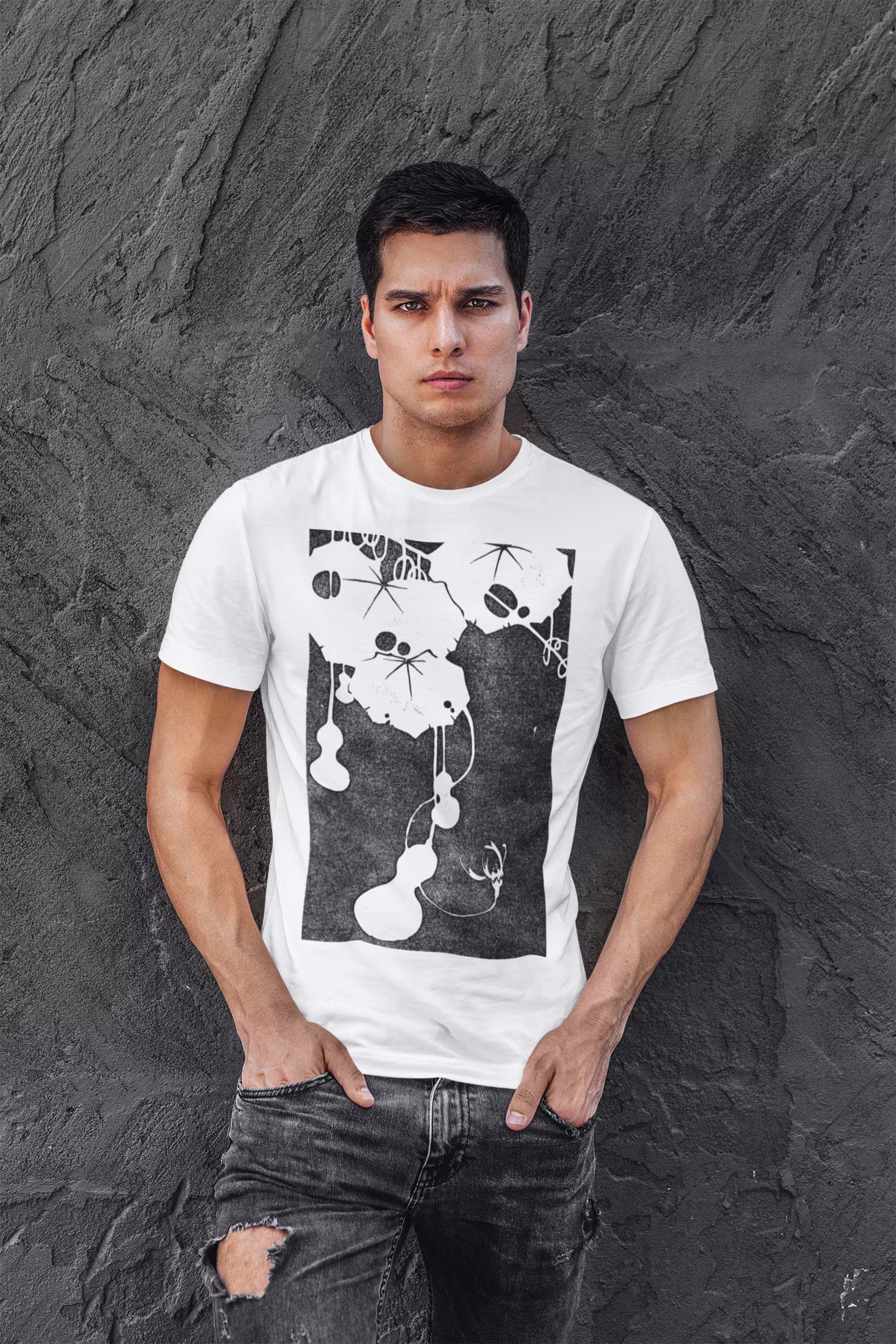 Leaves #37B - Unisex Organic T-Shirt, Vintage Style Art T-Shirt