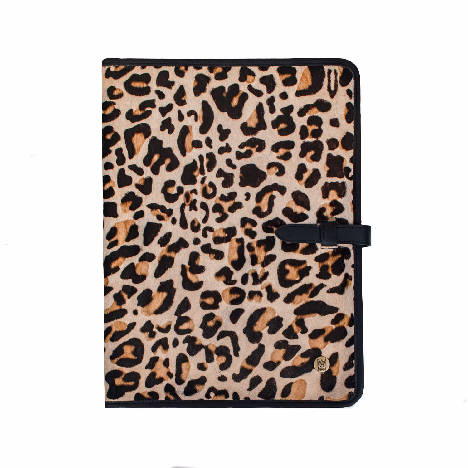Leopard Print Cowhide Leather Portfolio Padfolio Folder For A4 Document & Notepad Holder | Business Work Folio Organizer By Mahi