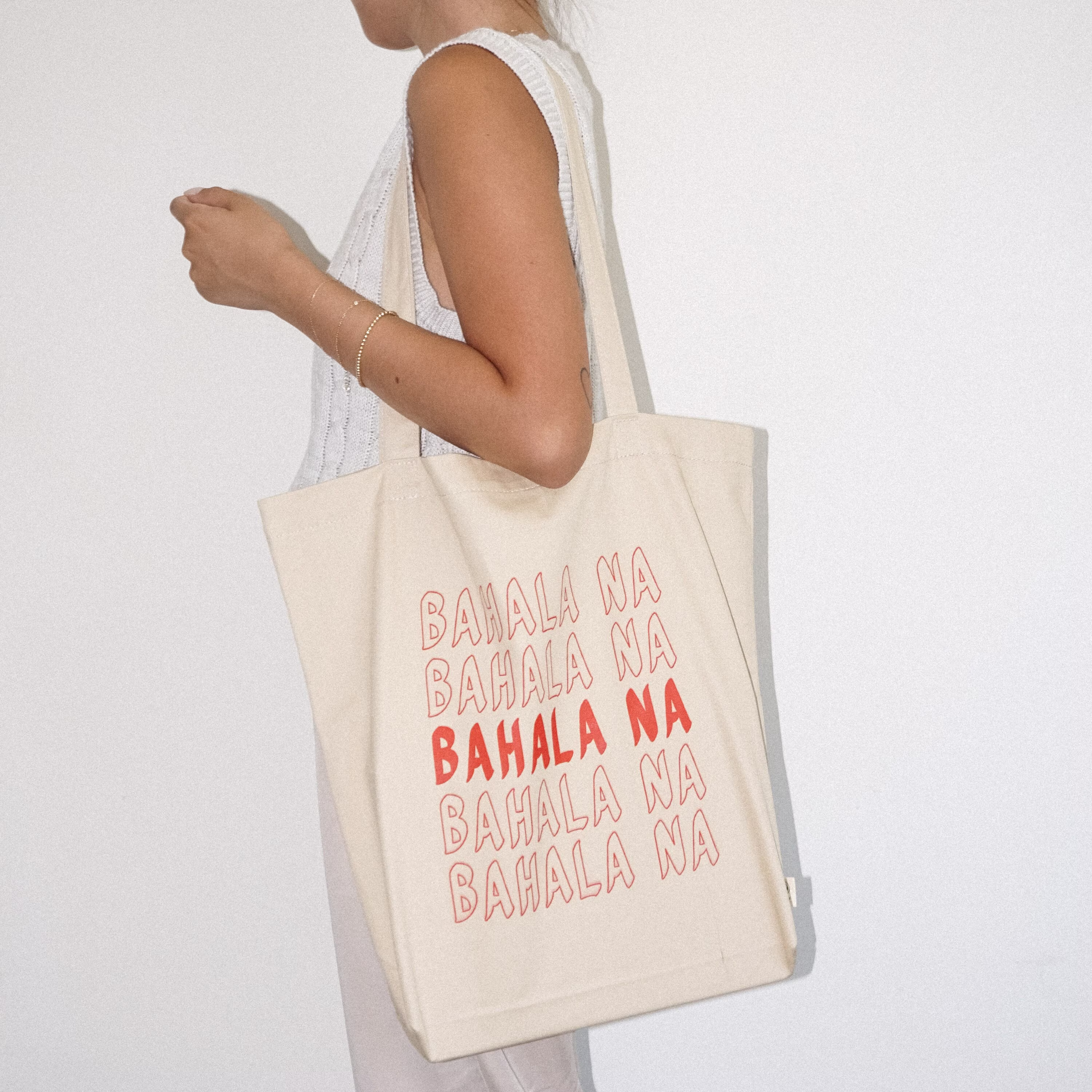 Bahala Na Eco Tote Bag, Filipino Organic Cotton Tote, Philippines Shoulder Tagalog Bag