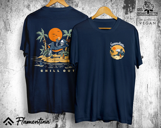 Summer Hell Organic Cotton T-Shirt Chill Out Streetwear Luxury Top Fisherman Hobby Fish Trawler