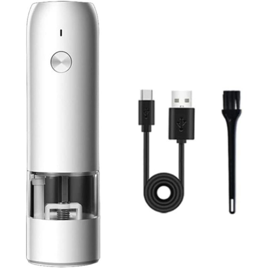 Perle Rare - Electric Salt and Pepper Grinder, Automatic Gravity Salt and Pepper Grinder usb Rechargeable, 200ml High Capacity, Adjustable Coarse