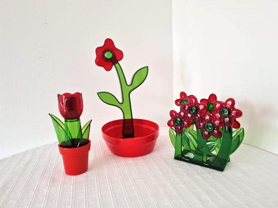 Vintage Set Plastic Napkin Holder, Salt & Pepper Shaker, Spoon Holder New Unused Y2K Decor
