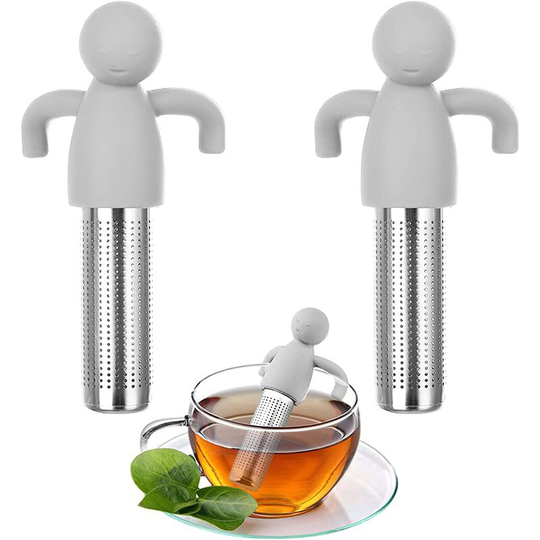 2 Pieces Tea Infuser Tea Infuser 304 Stainless and Silicone Reusable Tea Strainer Fine Mesh Stainless Steel Tea Strainer For Loose Leaf Tea, Teapot,