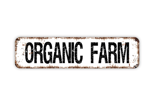 Organic Farm Sign, Farmer's Market Fresh Garden Produce Rustic Custom Metal Street Sign Or Door Name Plate Plaque