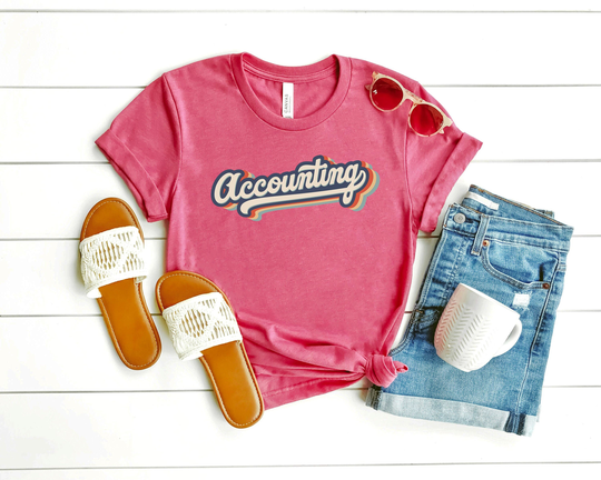 Retro Accounting T-Shirt - Tax Season Outfit Teacher Gift Gift For Accountant Mom Apparel-Accounting Tee