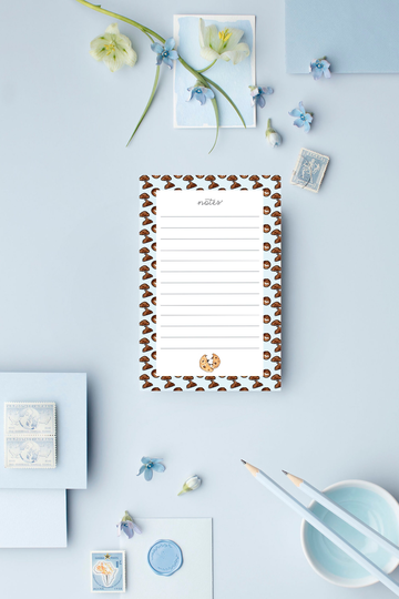 Chocolate Chip Lined Notepad, Daily Notes List, 40 Page Organization Gift, To Do Get Organized Present, For Her