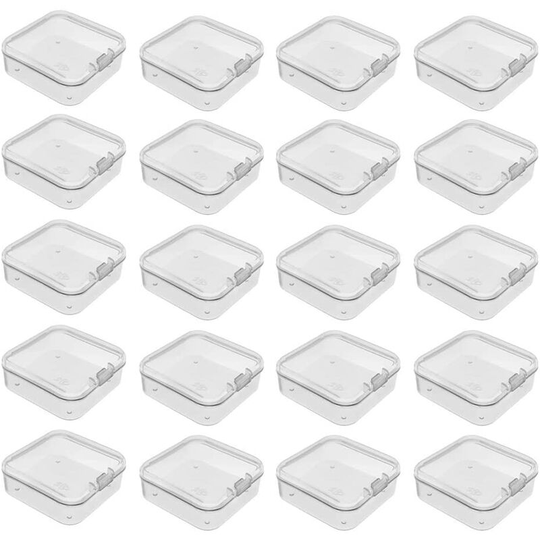 20 Piece Small Box with Hinged Lid, Bead Storage Container, Plastic Storage Container for Objects, Pills, Herbs, Small Beads, Jewelry Accessories and
