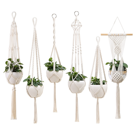 1 - 6 Pcs Macrame Plant Hanger For Indoor Plants Hanging Planters, Wall Hanging, Hanger, Mom Gift, Plant Lover Gift