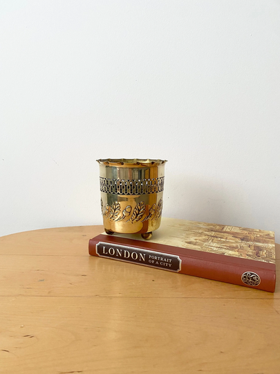 Joseph Sankey & Sons, J S & Brass Arts & Crafts Plant Pot Holder, Brass Planter, Pot, Boho Home