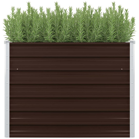 Garden Planter Brown 100x40x77 cm Galvanised Steel