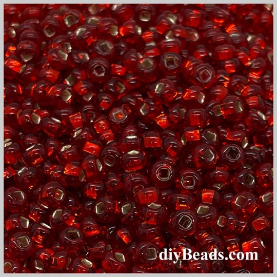 Seed Bead Csb6-97070 Preciosa Czech Beads 6/0 Light Ruby Silver Lined 20 Grams Diy