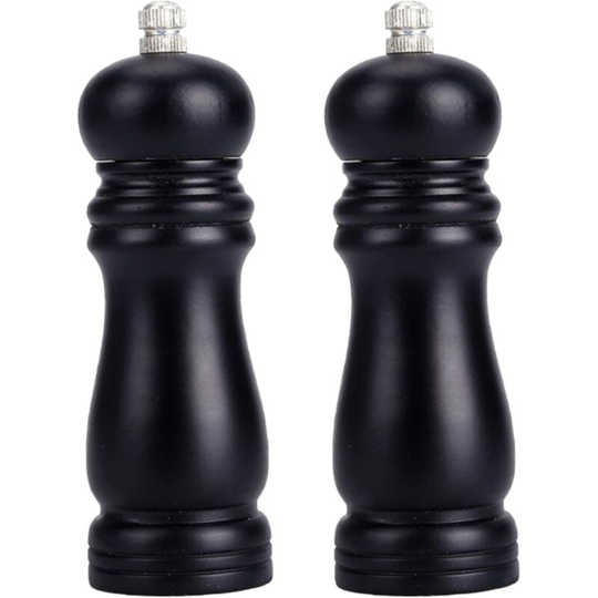 Fvbjd - Pepper Mill and Salt Mill Grinder, Wooden Salt and Pepper Shakers Set of 2 Easily Refillable