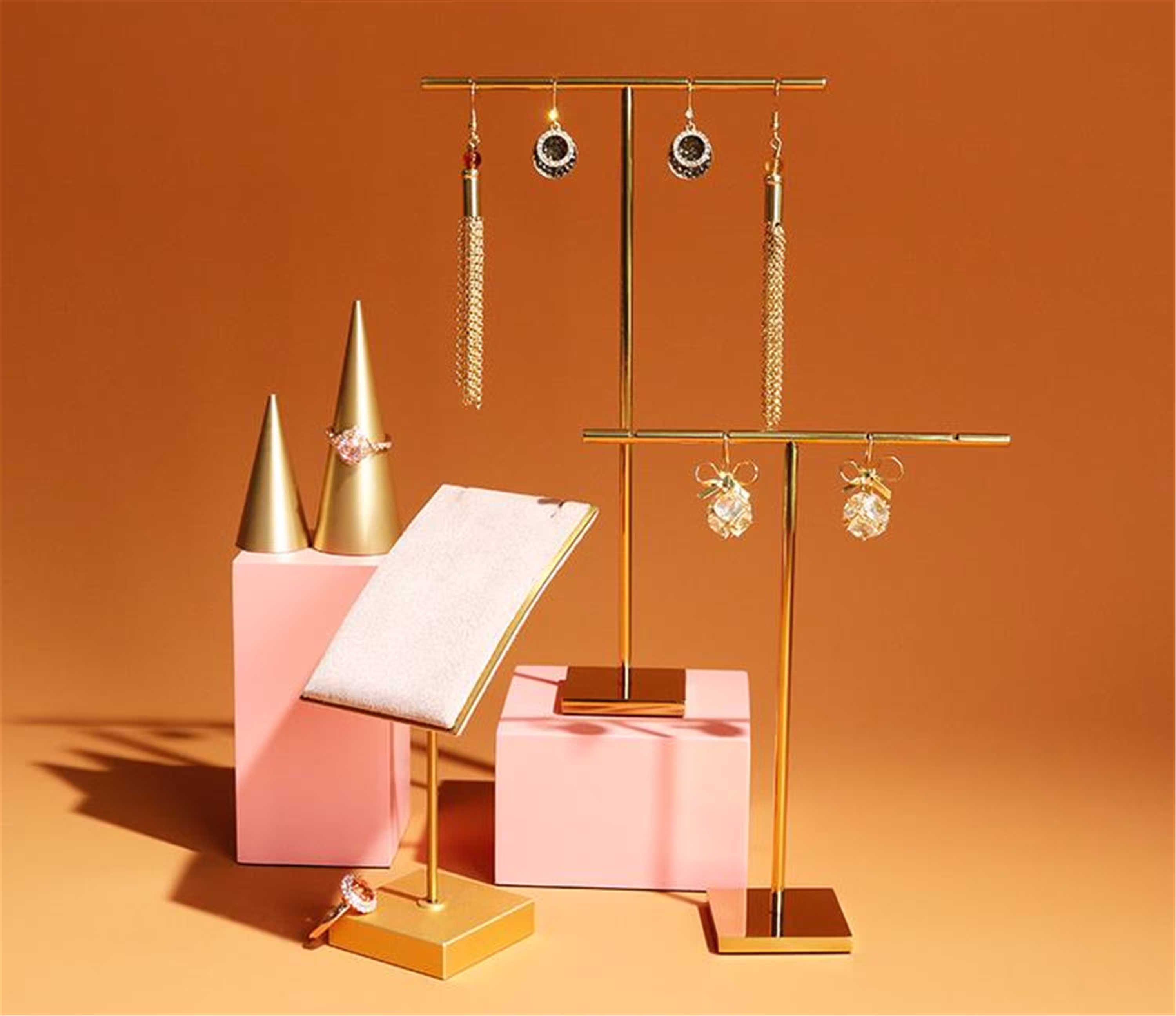 Gold Metal Earring Holder, Stand, Jewelry Organizer, Display, Store Xy724
