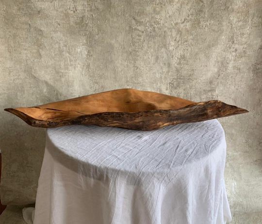 Vintage Organic Shape Carved Wood Center Piece