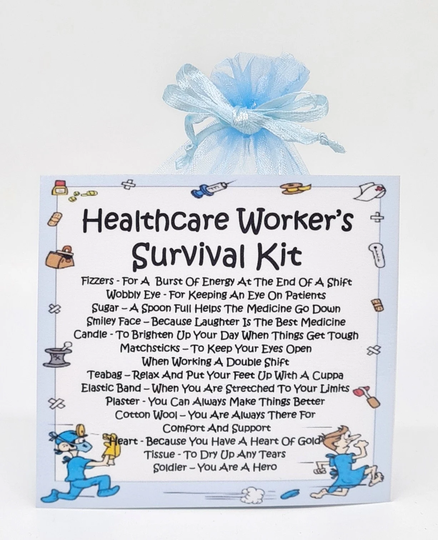 Healthcare Worker's Survival Kit - Fun Novelty Gift & Card Alternative/Present Birthday Greeting Cards Unique Secret Santa