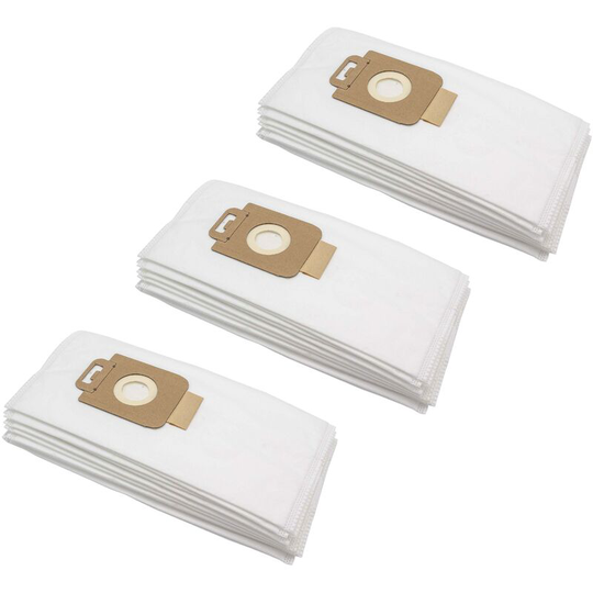 30 microfleece Dust Bags compatible with Nilfisk GMD430, GME210, gm Seasons, gm Siena, gm Time, gm Xtr, Gold Vacuum Cleaner, White - Vhbw