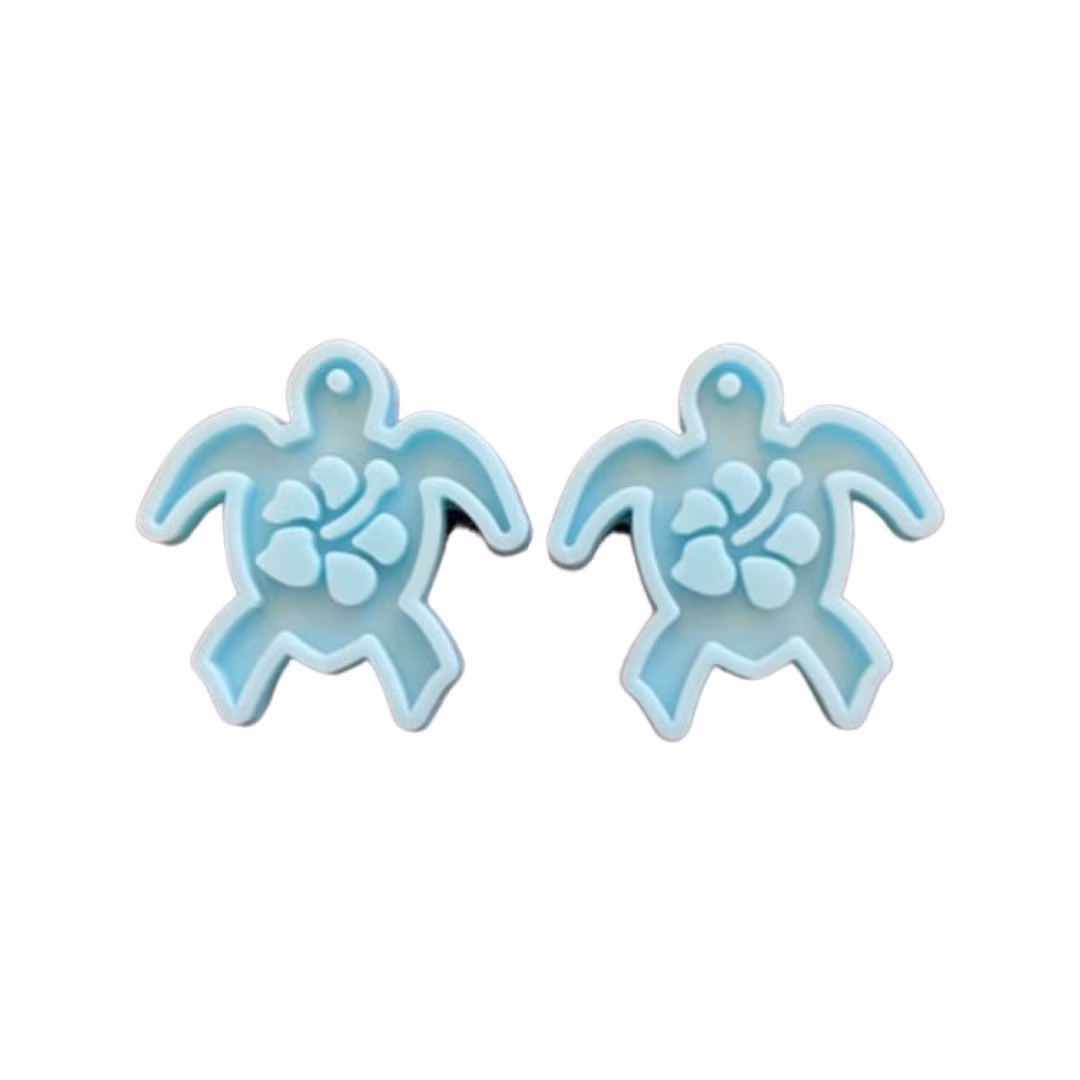 Small Sea Turtle Hawaiian Hibiscus Flower Earring Earrings Mold Ships From Usa