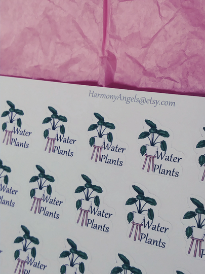 Water Plant Stickers, Plants, Flower Sticker, Succulents, Greenery Stickers, Herbs, Garden, Planner Stickers, Popular Right Now