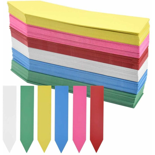 120x Plastic Garden Plant Labels 2x10cm Color Seedling Label in 6 Colors