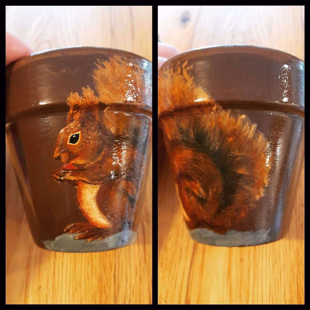 British Wildlife Planters, Animal Themed Hand Painted Terracotta Plant Pots, Personalised Pet Portraits, Indoor Or Outdoor Use, Unique Gifts