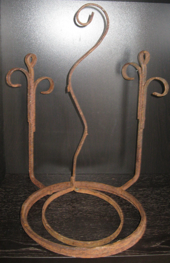 Antique Wrought Iron Plant Hangers - Set Of 3