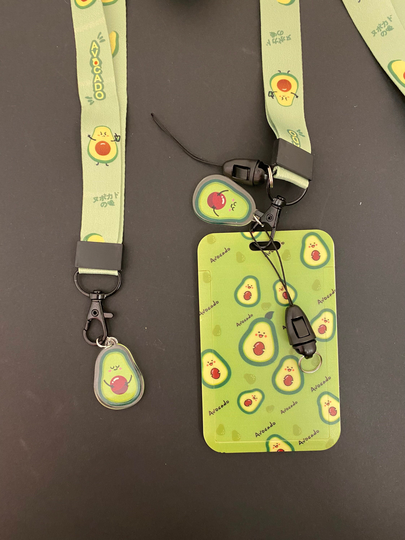 Superfood Healthy Avocado Green Smile ID Phone Strap Lanyard/Case