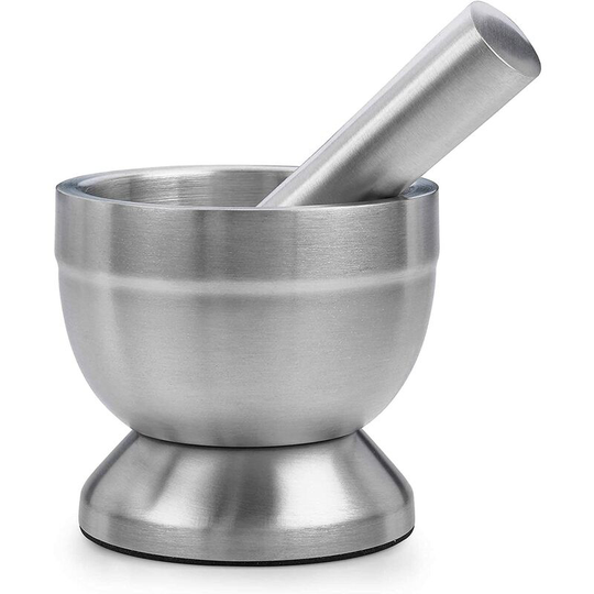 Benobby Kids - Crusher - 304 Food Grade Stainless Steel Mortar and Pestle Medicine Grinder Set - Non-Slip Splitter to Easily Crush Medicine Pills