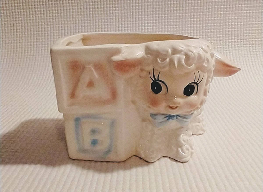 Vintage Baby Planter | Lamb Succulent Pot Retro Anthropomorphic