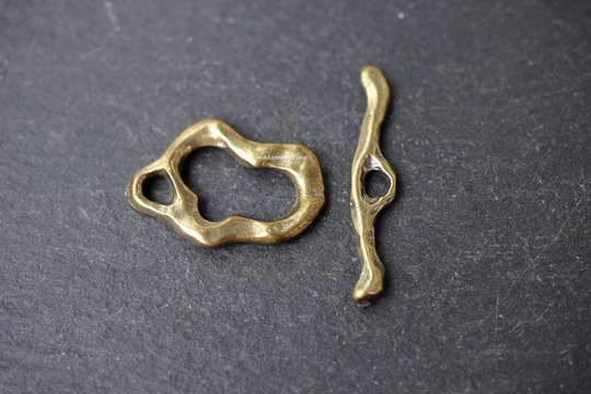 1 Toggle Clasp Bronze Plated Organic Look Rough Style Turkish Jewellery Findings Supply Mdla1001C