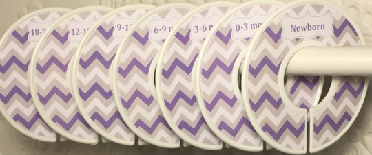 Baby Closet Dividers - Modern Grey Lavender White Chevrons Girl Shower Gift Zig Zag Organizers